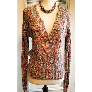 BKE Buckle V-neck Sweater